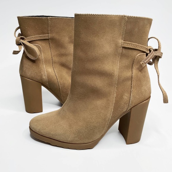 Pierre Hardy Suede Leather Tie Back Block Heel Platform Ankle Boots 8 - Picture 5 of 16